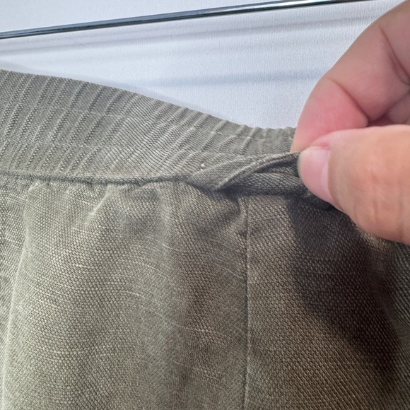 Aritzia Community Linen Blend Pants Olive - Picture 7 of 12